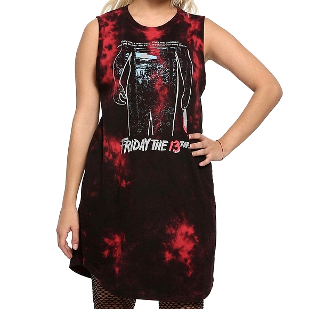 Hot Topic Friday the 13th Jason Voorhees Horror Tie Dye Tank Dress Plus 3X